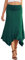 PrinStory Midi Rock Damen Sommer Casual Röcke Frauen Gummi Breiten Gerafften Bund Soft Fit Flowy Taschentuch Saum Rock (Dunkelgrün, L)