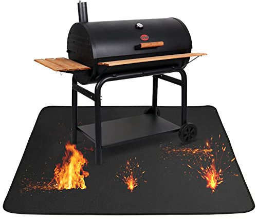 Fire Pit Mat, 36 * 48 Inch 3-layer Fireproof Heat Resistant Mat, Oil-Proof Waterproof Outdoor BBQ Fireproof Pads for Grill Ground Lawn Camping Patio Wooden Floor Protector