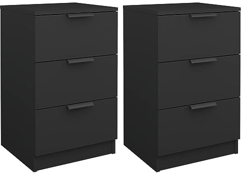Tables de chevet 2 pcs noir 40x36x65 cm
