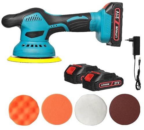 Mini lucidatrice a tampone senza fili, kit di lucidatura portatile 6 pollici, 12 V 2000 mAh