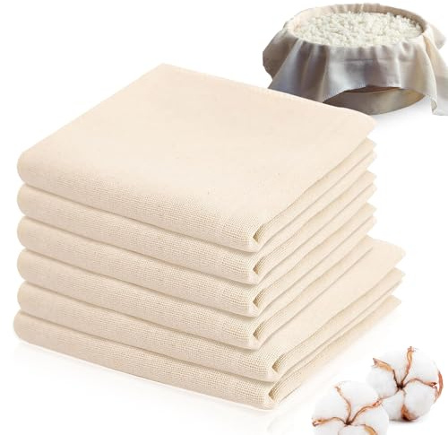 6 PCS Cheesecloth for Straining, Cheese Cloths 50x50cm & 60x60cm Muslin Cloths for Cooking Organic Unbleached Cotton Cloth Strainer Reusable Cheesecloth