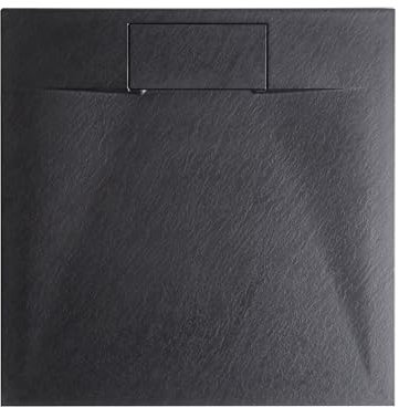 Minimalistiskt Duschkar med Avlopp SMC Naturstenseffekt Svart 80 x 80 x 3 cm Azzurro