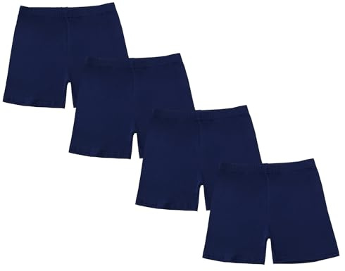 CHUNG Girls Bike Shorts Cotton Toddlers Cartwheel Dance Yoga Play Under Dress Skirt School Uniform Basic Underpants 4Navy,150,9-10Y