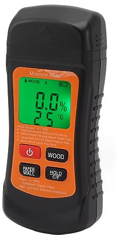 Marhynchus Dispositif de Mesure de Testeur d'humidité Précis avec Lumière de Fond pour Bois de Chauffage, Matériau de Construction et Peintre