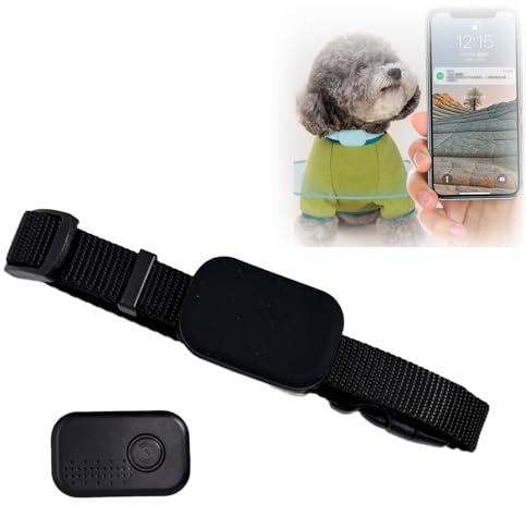 Générique Collier GPS Chat,Collier Traceur GPS pour Chat et Chien,Localisation en Temps Réel sans Abonnement,Compatible iOS/Android,Étanche IP67,Batterie Longue Durée CR2032 (Noir, Petite Taille)