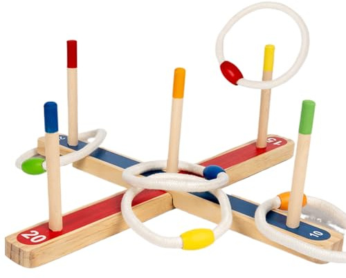 Jeu de Lancer de cerceaux – Kit de Lancer d'anneaux Durable, Jouet de développement des compétences, Design Multicolore, Ensemble d'activités Amusantes Classiques | Développe Les capacités de
