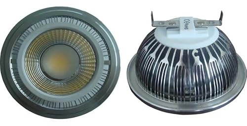 1fortunate lampadine, Confezione da 4, Faretto LED AR111 G53 12W AC230V Faretto in Alluminio con griglia dimmerabile(Natural White)