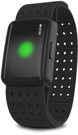 AsVIVA AWS2 Bracelet de fréquence cardiaque - Capteur de pouls optique avec zones de pouls LED, Bluetooth & ANT+, compatible avec appareils de fitness et applications pour entraînement intérieur et