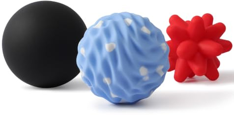 YIXIUTEN Lot de 3 balles de massage en silicone pour tissus profonds et points de déclenchement – Balles de massage lacrosse pour relâchement myofascial, nœuds musculaires et fasciite plantaire