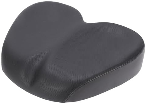MechKit Selle de Vélo sans Nez pour Homme et Femme, Coussin de Siège de Velo Confortable Doux Amortissante Rembourrage en Mousse et Cuir PU pour VTT, Vélos de Route (Noir)
