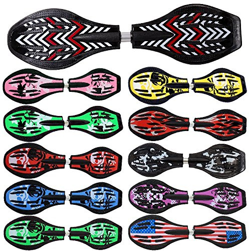 Waveboard FunTomia con Ruedas LED y rodamiento Mach1, con Bolsa y CD, Funtomia Waveboard Alle Farben, Schwarz / Rot2 - mit LED Rollen