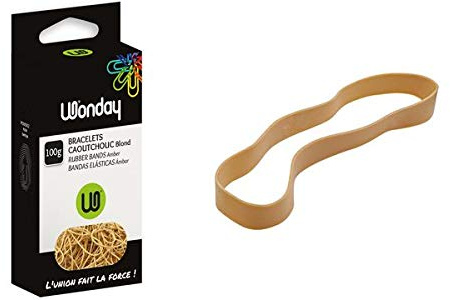 WONDAY Bracelets caoutchouc blond 200 x 10 mm Boite de 100 g