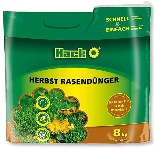 HACK Rasendünger Herbst 8 kg Langzeitwirkung Herbstrasendünger Kalidünger
