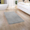 Paco Home Badezimmerteppich Badematte Badteppich Badvorleger Duschvorleger Waschbar Flauschig Memory Foam 3D Effekt, Grösse:65x120 cm, Farbe:Grau 3