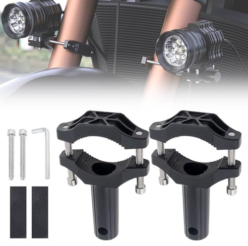 Windance 2 Pieces Front Fork Lamp Mounting Brackets, Round Motorcycle Bracket Tube, Extension Tube Clamp for Motorcycle