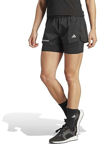 adidas Damen U-2-in-1, Kurze Hose, Schwarz, M