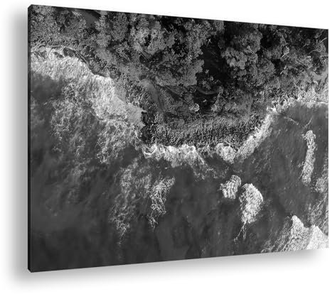 deyoli Formato costa sul mare: 75 x 50 cm, effetto: bianco e nero, stampa digitale di alta qualità con cornice