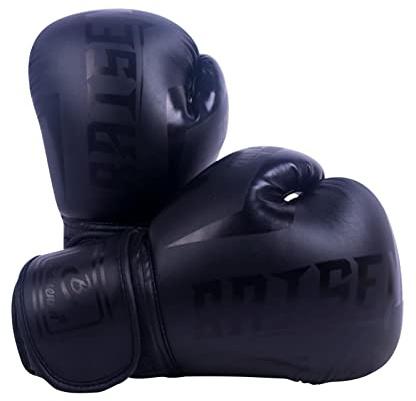 Gants de Boxe Femme Homme Adulte, Muay Thai d'entrainement en Cuir PU, Gants d'entraînement pour Sacs de Frappe Boxe, Professionnels Gants de Sparring pour Muay Thai Arts Martiaux Kickboxing MMA