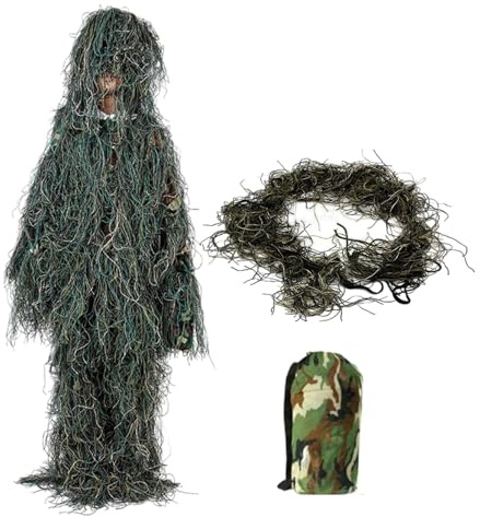 Ghillie kostym - Ghillie kostym | Camouflage kläder för fågelskådning | Jaktkläder för män med kamouflage, den bästa Ghillie-dräkten, andningsbara prickskyttekläder