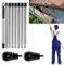 Gutter Cleaning Brush Tools, 320cm Portable Gutter Cleaner with 2 Brushes and 8Pcs Detachable Poles for Cleaning Leaves Window Gutter Hanging Light Spider Web (Black)