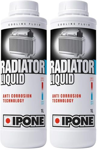IPONE - Líquido refrigerante Moto - Radiator Liquid - Protección Anticongelante hasta -36 °C - Tecnología Anticorrosión - Listo para usar - Envase 1 Litro (Paquete de 2)