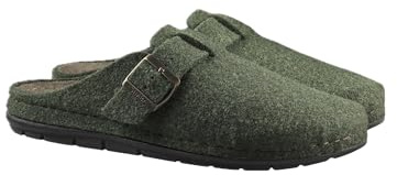 Simba STORMUR Men’s Slipper, with Gel Massage Footbed, For Indoor/Outdoor Comfort, Felted Clog Style - Green - Size 7