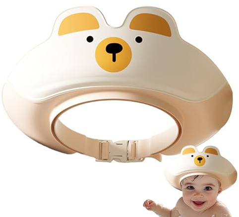 Gorra plegable impermeable para shower, sombrero de baño para niños pequeños, cómodo protector de oídos, bonito sombrero de protección para niños pequeños, control de salpicaduras, uso diario en