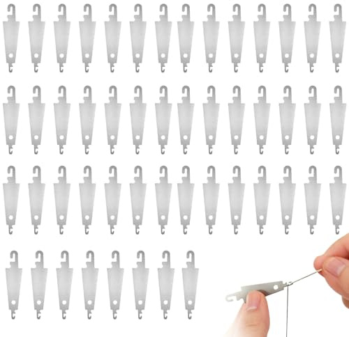 50pcs Stai/nless Steel Hook Needle Threader,Ha/nd Machine Sewing DIY Tool,Embroidery Cross Stitch Needle Threading Tools,Sewing Machine Needle Threader for Large Eye Needles,Sewing Accessories