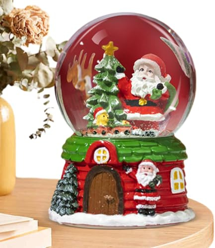 Bola de Cristal de Navidad - Globo de Nieve Musical, Decoración Bonita y Elegante | Luz LED Funciona con Pilas Mesa Escritorio Sala de Estar Dormitorio Estante Acento Exposición Regalo Ornamento
