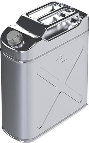 Bidons à Essence/Diesel de 5 L/10 L/15 L/20 L en Acier Inoxydable, pour Motos, Voitures, tondeuses à Gazon, Bateaux et Camping(15L)
