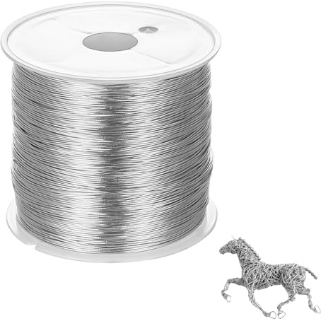 1 RollosAlambre Manualidades, 0,4 mm x 100 m Alambre para Esculturas plateado de acero inoxidable, Alambre para Hacer Modelos de Bricolaje, Joyas, Bonsái, Modelado de Esqueleto