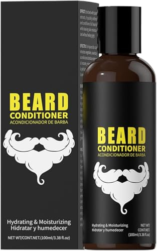 Acondicionador de Barba para Hombre, Aceite Hidratante para Barba, Cuidado Facial, Suaviza la Sequedad y los Nudos, Mejora el Brillo, Refrescante y No Pegajoso, para Peinado Diario