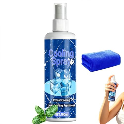 Uppfriskande spray för kroppen | 100 ml kall omedelbar icke-fet uppfriskande - sommar hudspray | för pool picknick vandring camping löpning sport gym post Allen