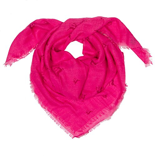 Enzianblau Trachten: Tuch Uni mit Hirschen , Trachtentuch für Damen und Herren, Oktoberfest Tuch, versch. Farben (fuchsia)