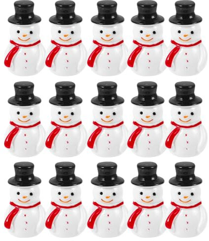 Toddmomy 20pcs Mini Snowman Figurines, Christmas Resin Snowman Decoration with Top Hat for DIY Crafts Christmas Micro Landscape Ornament, Black