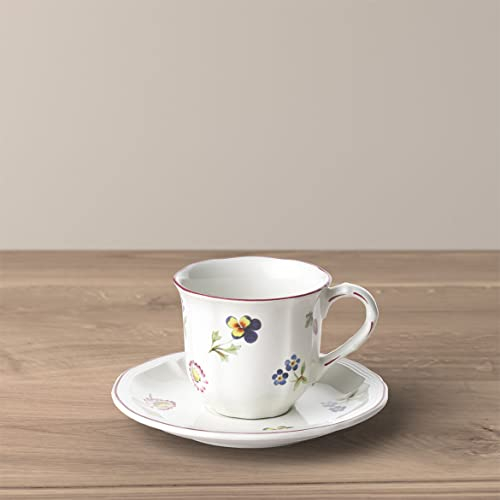 Villeroy & Boch Petite Fleur 1023951410 - Juego de taza de café y café expreso de 100 ml con platillo de 13 cm