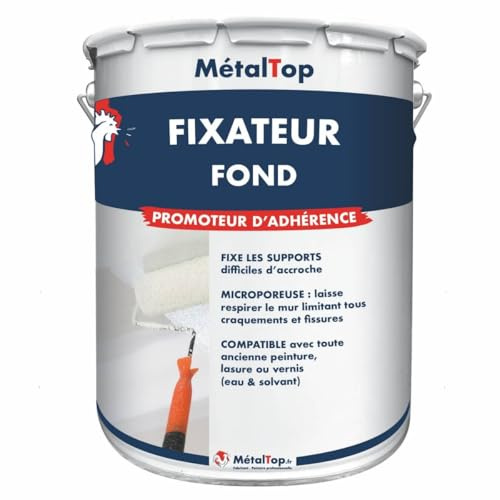 Metaltop - Fixateur Fond - Blanc - 5 L - Primaire d'accrochage pour murs friables, pores ouverts, plâtre, béton, enduits, intérieur