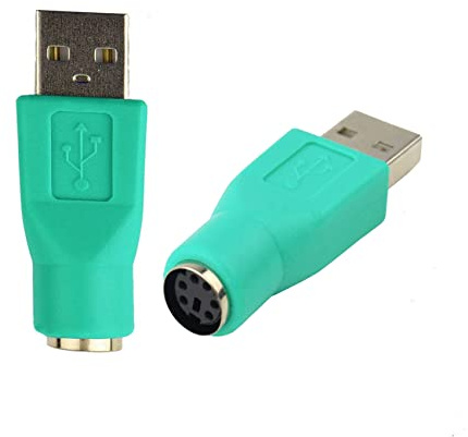 iJiGui USB to PS2 Adapter - Lightweight Male to Female Cable Converter for Mouse and Keyboard Connection with Computer, 2Pcs