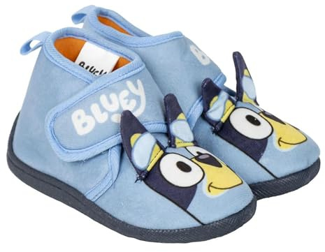 Bluey Zapatillas de Casa Infantiles con Cierre de Velcro – Pantuflas Cómodas y Antideslizantes para Niño y Niña 26EU (17,6cm) – Sujeción Segura y Diseño Oficial Bluey – Producto Original