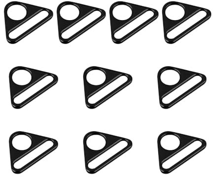 MiOYOOW 10 Stück Dreieckige Ringschnalle, Metall Einsteller Dreieck Taschenkarabiner Zinklegierung, Dreieckige Schnalle, Einsteller, Hardware Taschen Ringverbinder für Riemen Taschenzubehör