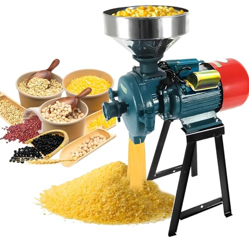 EVGTTI Electric Grain Grinder Mill 3000W, 110V Dry Cereals Grinder with Funnel, Commercial Electric Feed Mill Dry Grinder, Rice Corn Grain Coffee Wheat Feed Mill Flour Mill