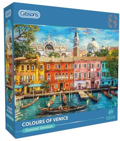 Colours of Venice 1000 Teile Puzzle von Gibsons Games | Italien-Puzzle | nachhaltig für Erwachsene | 100% recyceltes Premium-Puzzle | tolles Geschenk