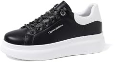 QUEEN HELENA Scarpe da Ginnastica con Strappo Sneakers con Strass Donna X30-11 Nero 37