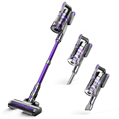 Tikom V700 Akku Staubsauger 450W 33000pa Saugkraft, 40Mins Max, 6 in 1 Staubsauger Kabellos mit 1.3L Staubbehälter, für Teppich, Tierhaare, Hartboden,
