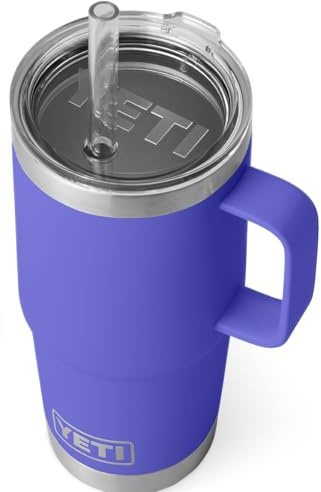 YETI Rambler Trinkbecher Mit Trinkhalmdeckel, Ultramarine Violet, 25 oz (739 ml)