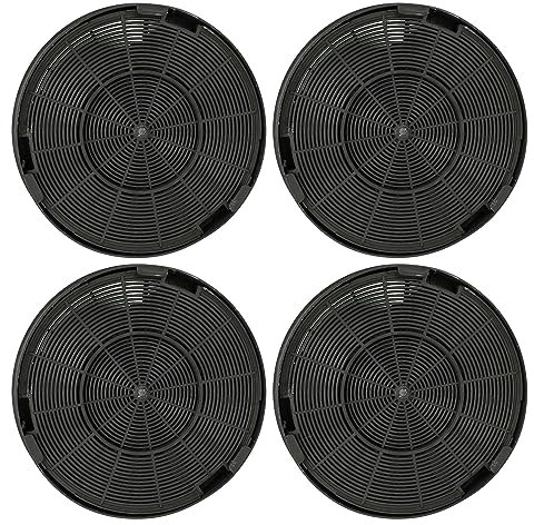 vhbw 4x Filtres à charbon actif compatible avec AEG DVB5960HB, DVB5660HG, DD9996-B, DK3390-M, DK3360-M, DL8560-M hotte aspirante - 19,6 cm