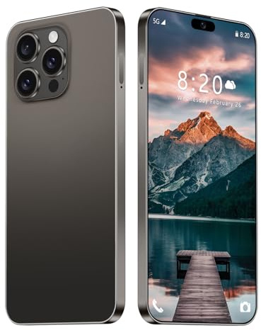 Smartphone I16 Pro Max, Android 14, Écran HD 7,3, 16Go RAM, 1To ROM, 8000mAh, Appareil Photo 72 Mpx 108 Mpx, Double SIM, 5G, Déverrouillé, Reconnaissance Faciale GPS, Version Global,Black-7.3 Inch