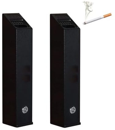 2pcs Wall Mounted Ashtray - Outdoor Wall Mounted Ashtray, Stainless Steel Wall Mounted Cigarette, Lockable Wall Mounted Metal Ashtray, Great for use Outside of Offi