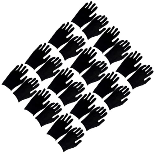 PRETYZOOM 12 Paar Baumwollhandschuhe Schwarz Waschbar Bequeme Arbeitshandschuhe aus Baumwolle Leicht und Schnittfest für Arbeit und Schutz