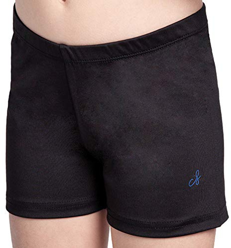 Siegertreppchen® Turnhose für Mädchen kurz - Größe 140 in schwarz - Turnshorts Sporthose für Gymnastik Turnen & Tanzen - kombinierbar mit unserem Turnanzug für Mädchen